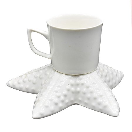 Xicara Com Prato Em Forma De Estrela Do Mar