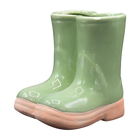 Decoração Em Ceramica Botinhas Pp Verde