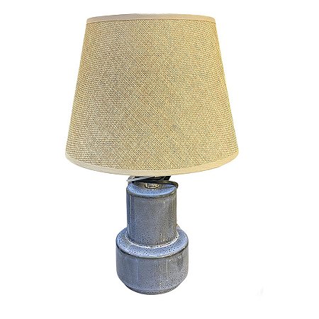 Abajur De Ceramica Duas Camadas Azul Efeito Pedra