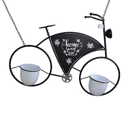 Bicicleta Com Floreira Preta
