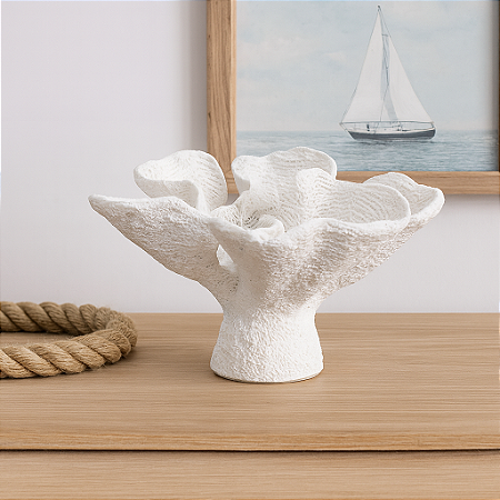 Enfeite De Coral Branco Resina