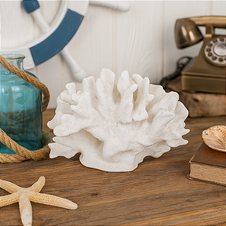 Coral Branco Em Resina