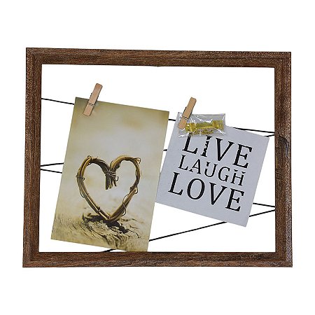 Porta Retrato Varal Em Madeira  Marrom