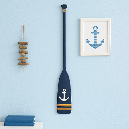 Remo Azul Escuro Com Detalhe De Ancora