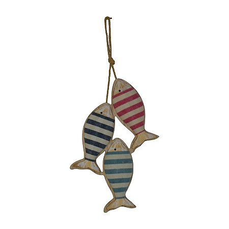 Enfeite Trio De Peixes Listrados Coloridos