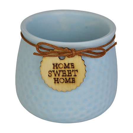 Vaso Com Relevo Azul Sweet Home