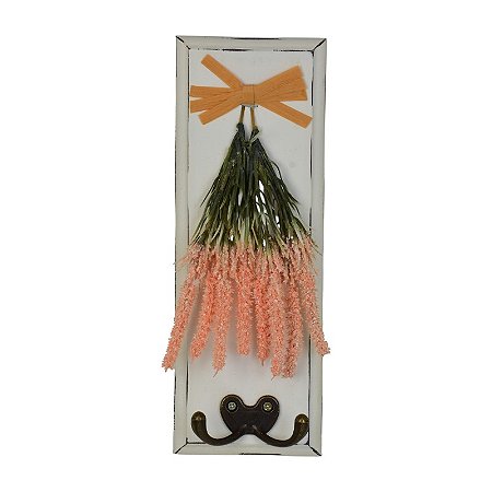 Cabideiro Laço Laranja Flor Rosa Claro