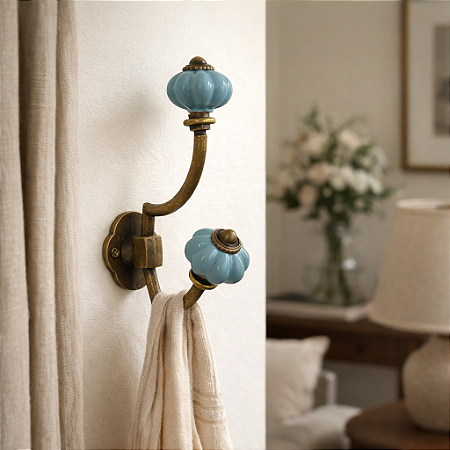 Puxador Liga De Zinco + Gancho Azul