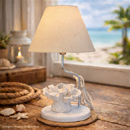 Abajur Coral Medio Branco