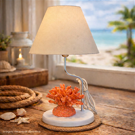 Abajur Coral Baixo Vermelho