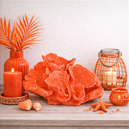 Enfeite De Mesa Coral Moderno Vermelho