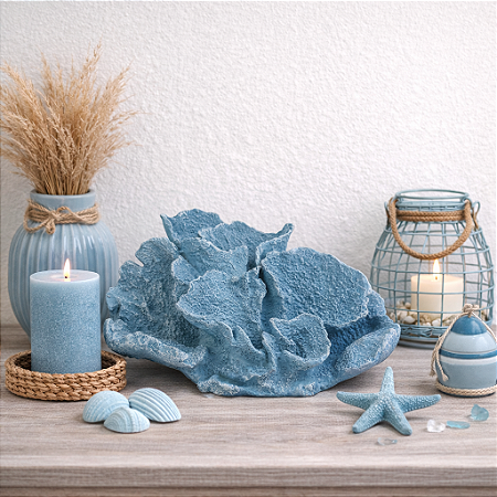 Enfeite De Mesa Coral Moderno Azul