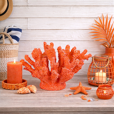 Enfeite De Mesa Coral Arvore Vermelho