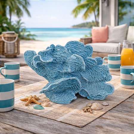 Enfeite De Mesa Coral Azul