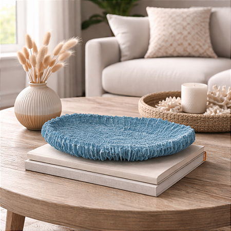 Enfeite Coral Redondo De Parede Azul