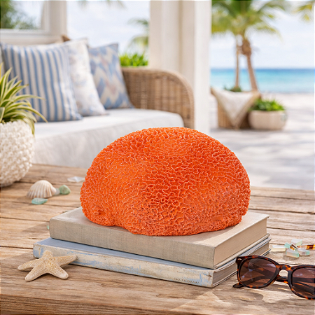 Coral Cerebro Em Resina Vermelha