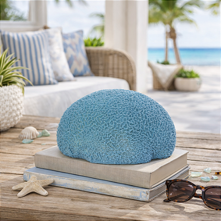 Coral Cerebro Em Resina Azul