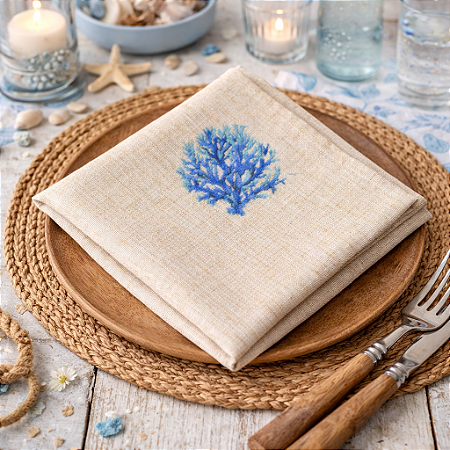 Guardanapo De Coral Azul