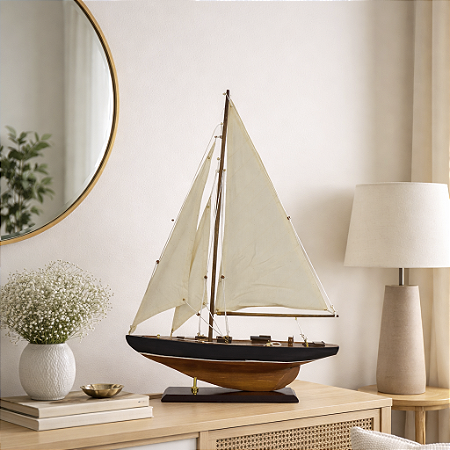 Enfeite Barco Realista Preto