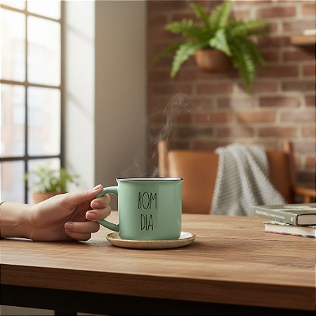 Caneca Verde Bom Dia