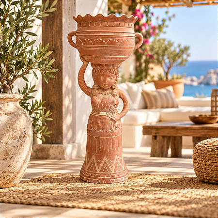 Vaso Decorativo Mulher com Cachepô