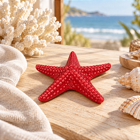 Enfeite Decorativo Estrela-do-Mar Vermelha