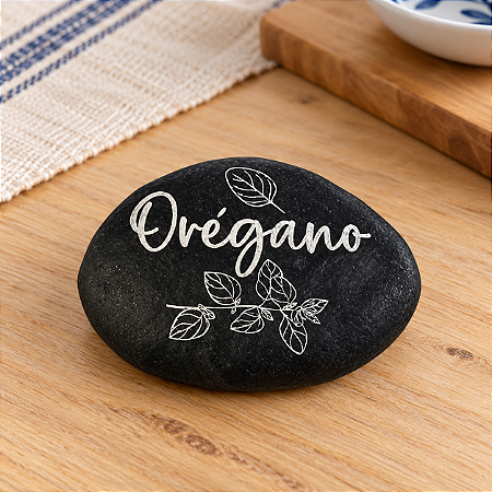 Pedra Decorativa de Resina com Serigrafia Oregano