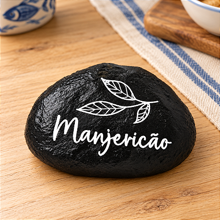 Pedra Decorativa de Resina com Serigrafia Manjericão