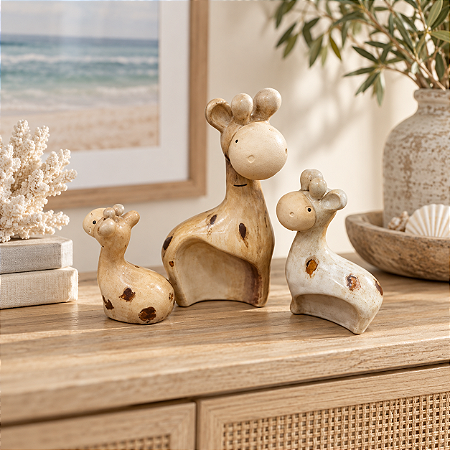 Enfeite Decorativo Família de Girafas