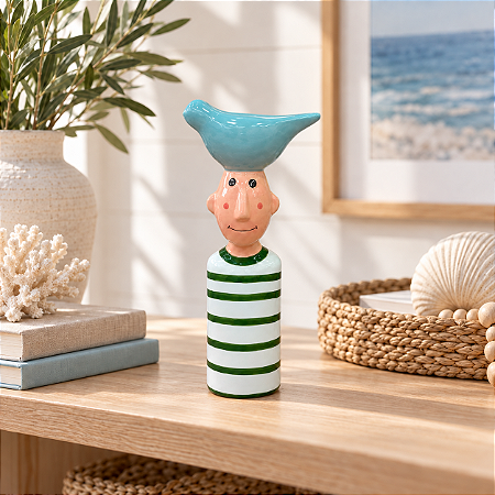 Enfeite Decorativo Personagem com Chapéu Azul
