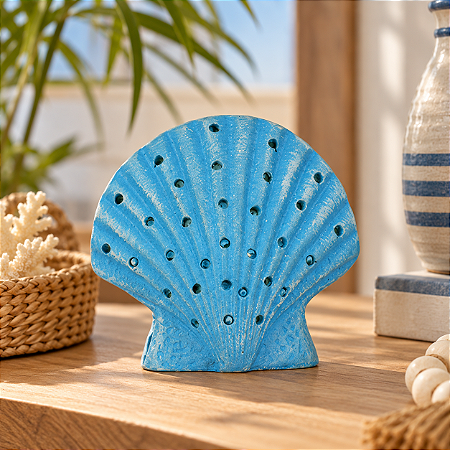 Enfeite Decorativo Concha Azul