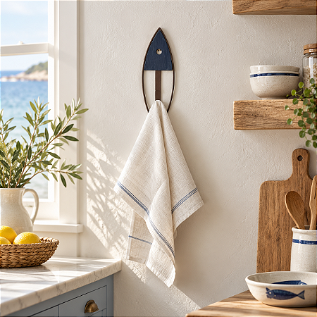 Enfeite Decorativo Peixe Vazado Azul-Marinho