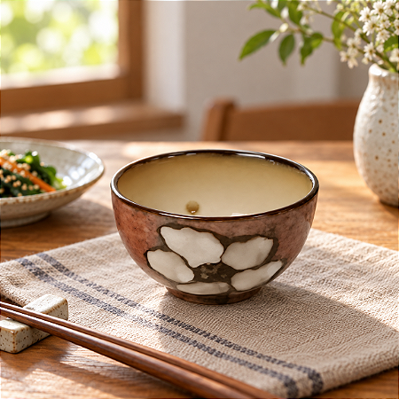 Bowl Verde de Cerâmica com Flor