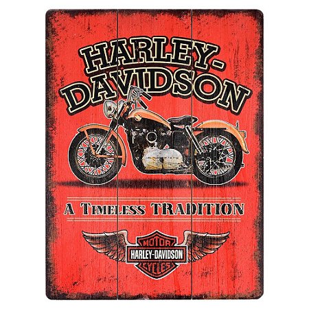 Quadro de Madeira Harley Davidson
