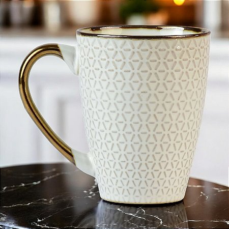 Caneca Texturizada Gold Triângulo 400ml