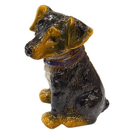 Enfeite Cachorro Preto em Cerâmica