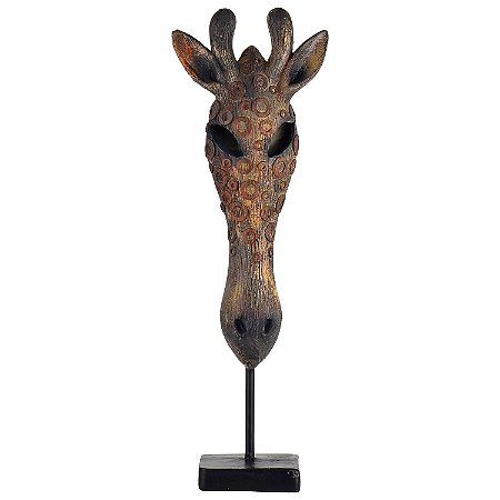 Enfeite Máscara Girafa Africana em Resina