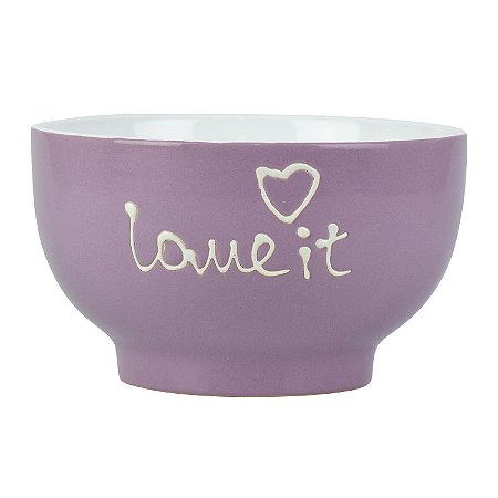 Bowl "Love it" Roxo em Cerâmica