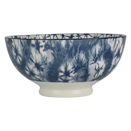 Bowl de Porcelana Florido com Quadriculado Interno