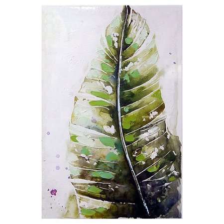 Pintura Grande em Tela Folha de Bananeira
