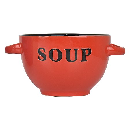 Bowl Soup Vermelho em Cerâmica