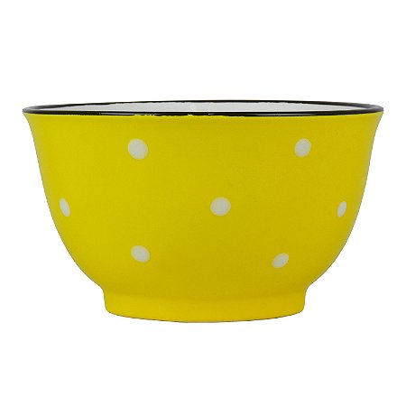 Bowl Amarelo Pontilhado em Cerâmica
