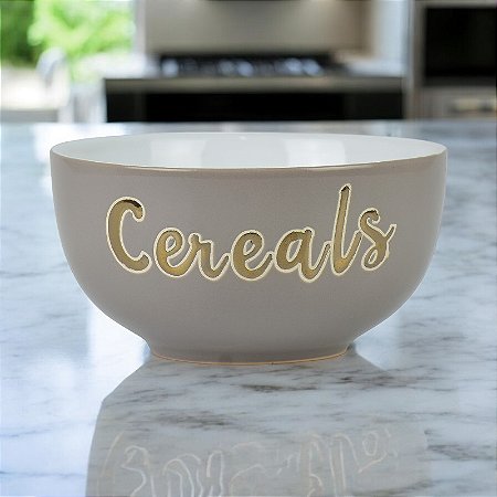Bowl Cereals Cinza em Cerâmica