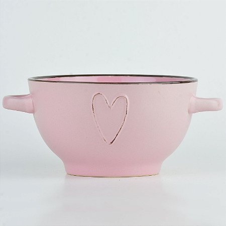 Bowl Coração Rosa em Cerâmica