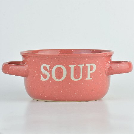 Tigela Soup Rosa em Cerâmica