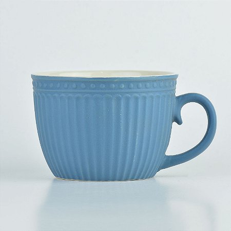 Caneca Retro Azul em Cerâmica