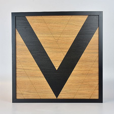 Quadro Quilt Geométrico Triângulo Preto