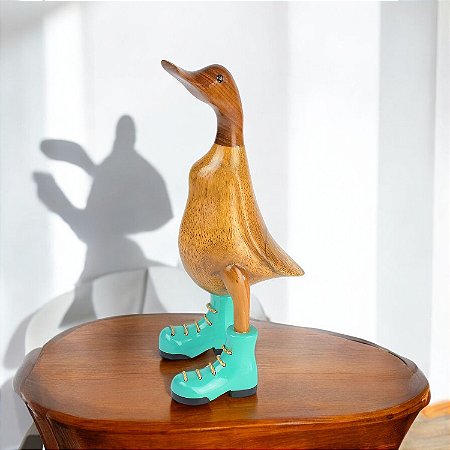 Enfeite Pato com Botinhas Verdes Médio