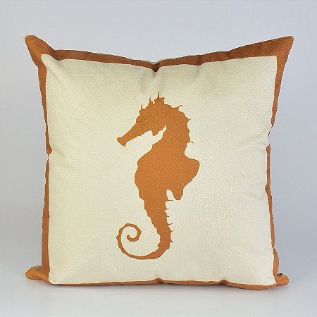 Almofada Náutica Cavalo Marinho Marrom 40x40