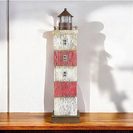 Farol Quadrado Vermelho com Led